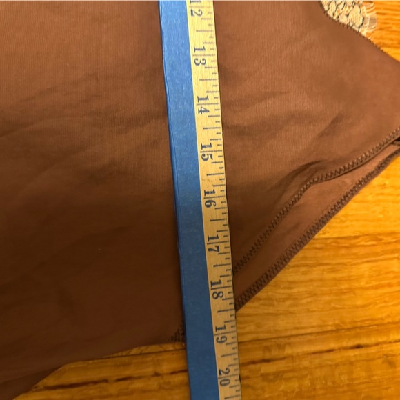 Free People Deep V Bandeau Top satin lace cami tank Copper rust cream bralette - Picture 5 of 12